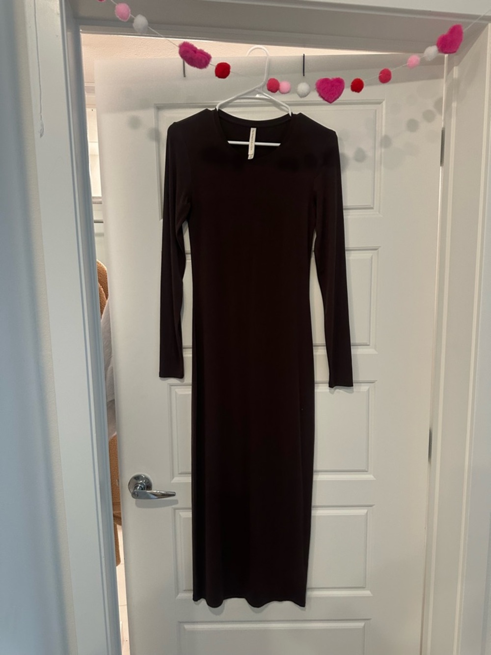 Babaton Brown Long-Sleeve Maxi Dress